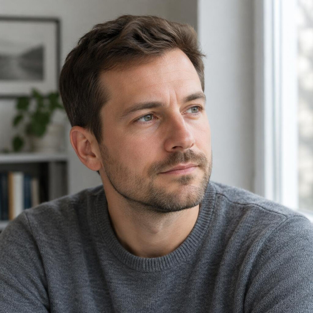 Portrait of a thoughtful man looking at the camera
