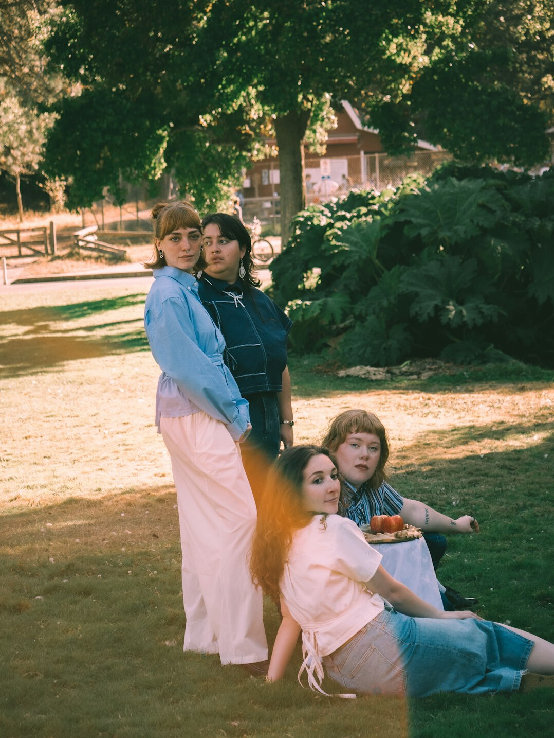 Group of young friends laughing together outdoors